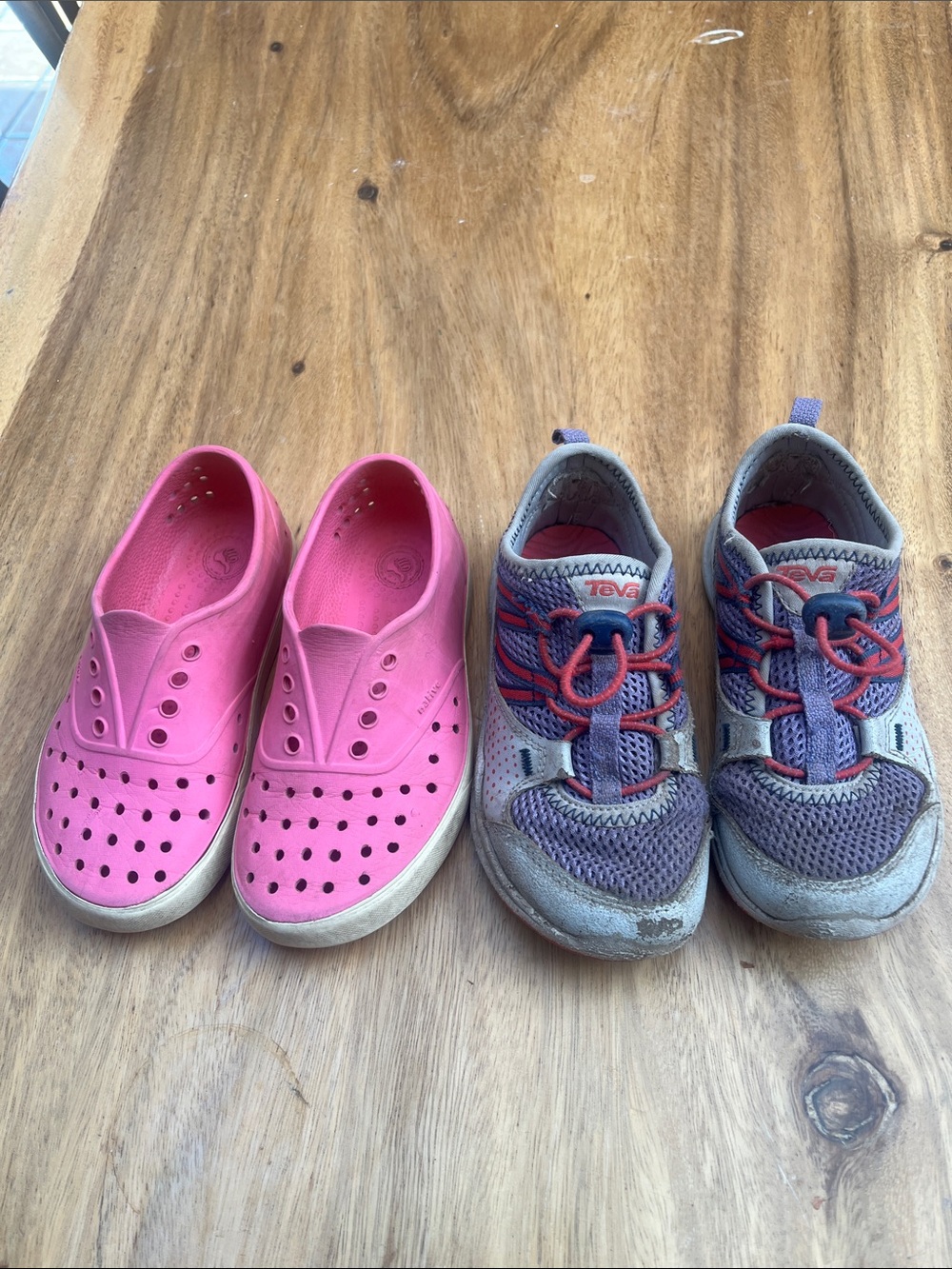 NATIVE & Teva Kids Pink Slip-Ons & Purple Lace-Up Water-Friendly Sneakers